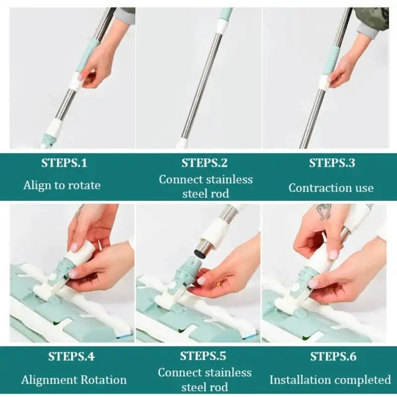 Flat Mop With Reusable Washable Mop Cloths