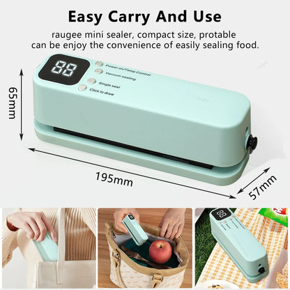 3-in-1 Mini Vacuum Sealer – Portable Food Sealing Machine with 15 Bags