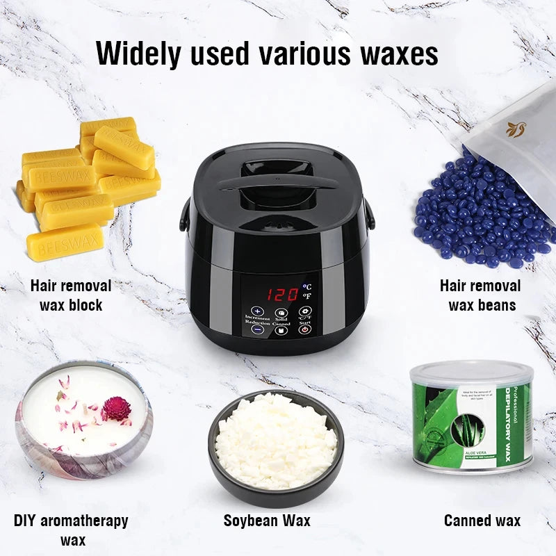 Wax Heater Warmer Hair Removal Wax Machine SPA Body Epilator Paraffin Wax Pot Smart LCD Temperature Display
