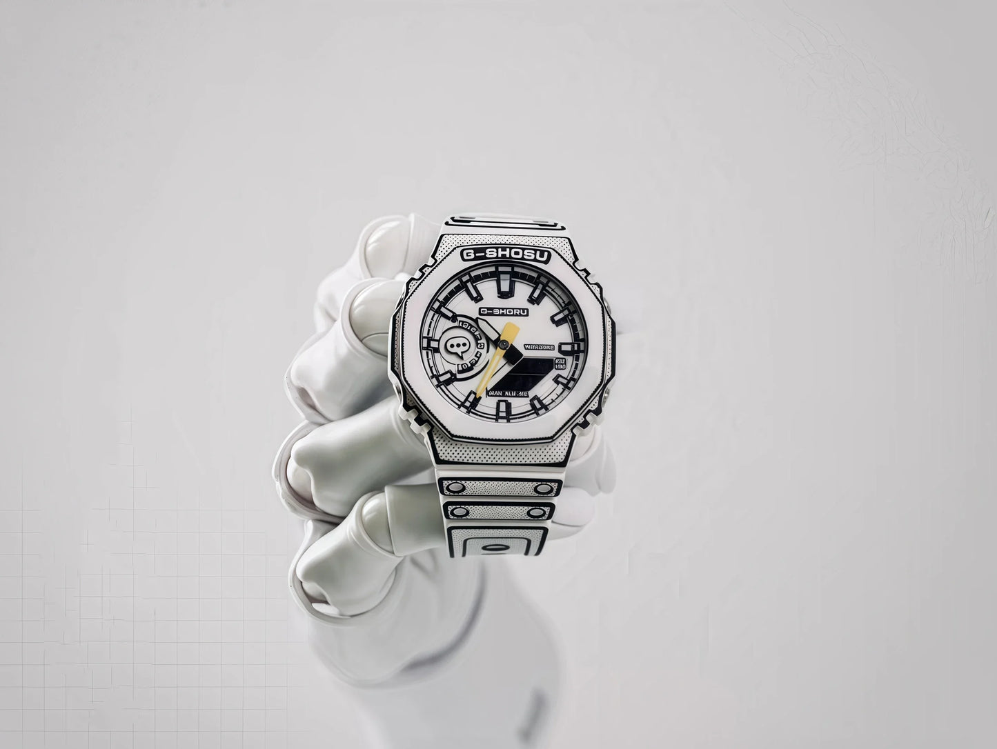 Dual Display LED Digital Electronic Comic Watch Full Function World Time Large Dial Oak Collection