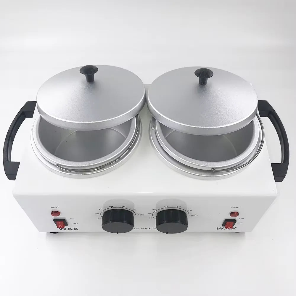 220V/ 110V Double Pots Depilatory Wax Warmer Machine Paraffine Wax  Heater Hand Feet SPA Epilator Hair Removal Tool
