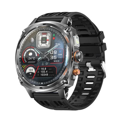 V95 Men Smart Watch 1.75inch 800mAh Tactical Flashlight Bluetooth Wireless Call Outdoor Sport Fitness Tracker KM200 Smartwatch