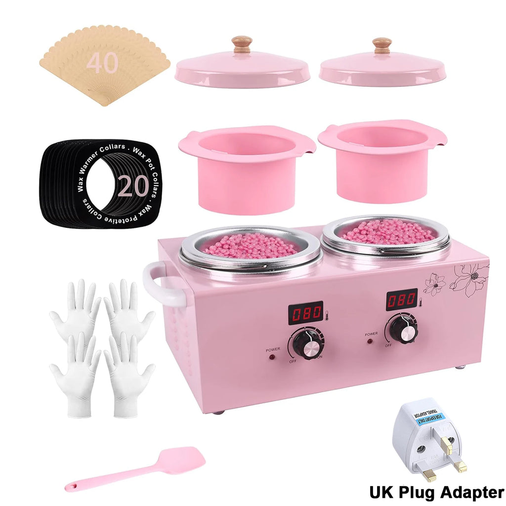 Double Pot Wax Warmer Paraffin Heater Warmer with LED Display Skin Hair Removal Adjustable Temperature For Beauty Salon Home Use