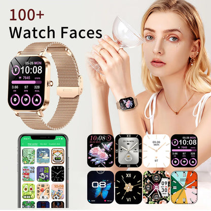 Women Smart Watch Rose Gold Receive Call Custom Dial Female Health Monitor Ultra Thin Ladies Wristwatch for lovers Birthday Gift