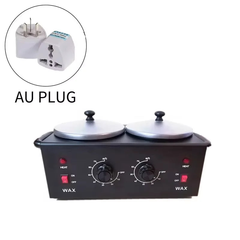Double Pot Wax Heater SPA Salon Professional Wax Hair Removal Machine Double Parrafin Hot Facial Skin Equipment HomeHydrotherapy