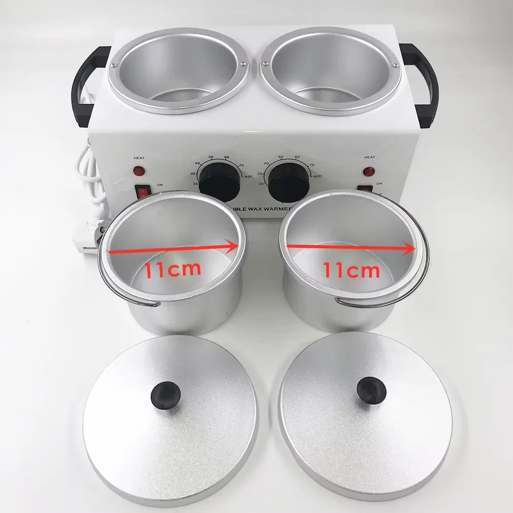220V/ 110V Double Pots Depilatory Wax Warmer Machine Paraffine Wax  Heater Hand Feet SPA Epilator Hair Removal Tool