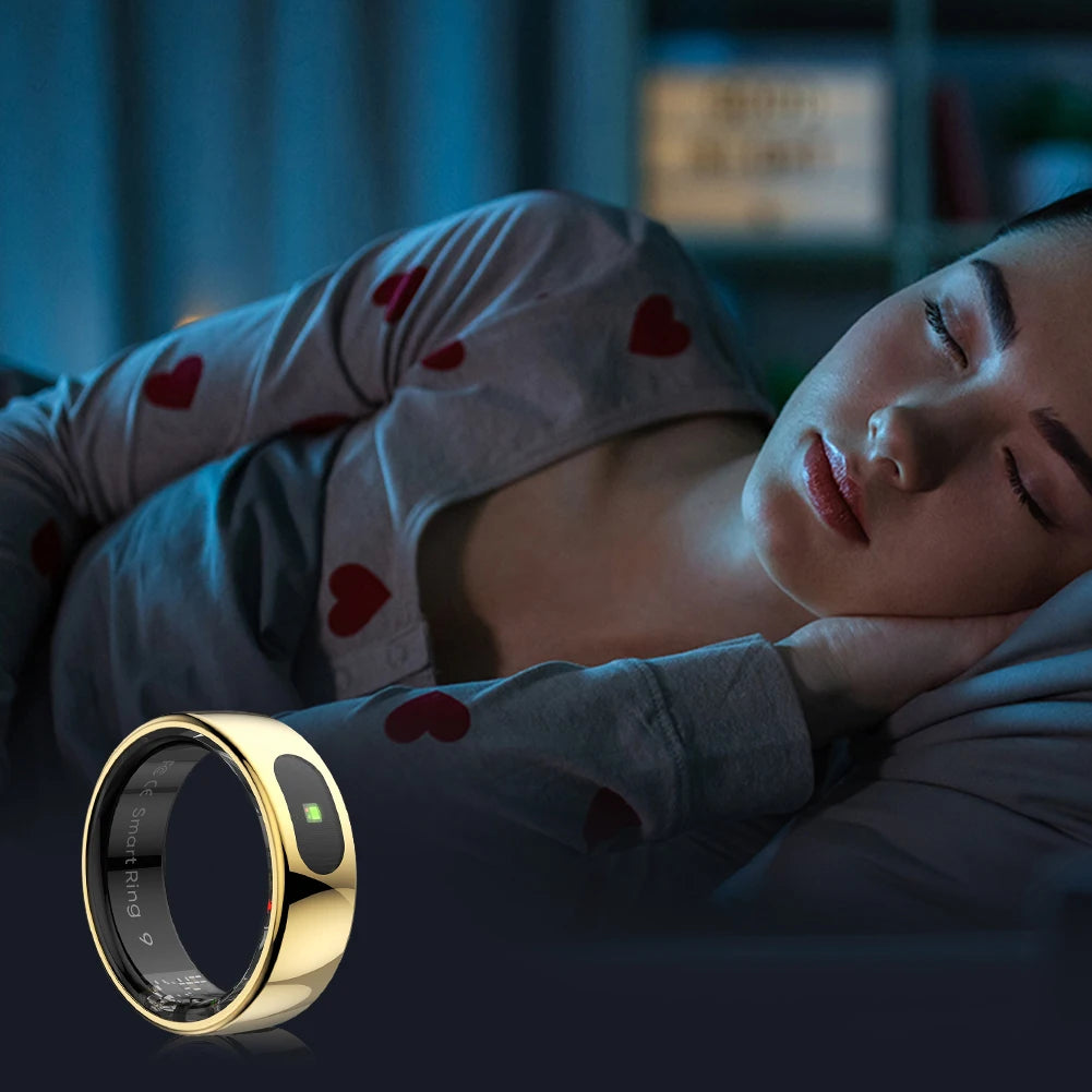 Smart Ring R08 Womens Men Electronic Smartring With Charging Case Health and Sleep Monitor Sports Fitness Tracker for Phone