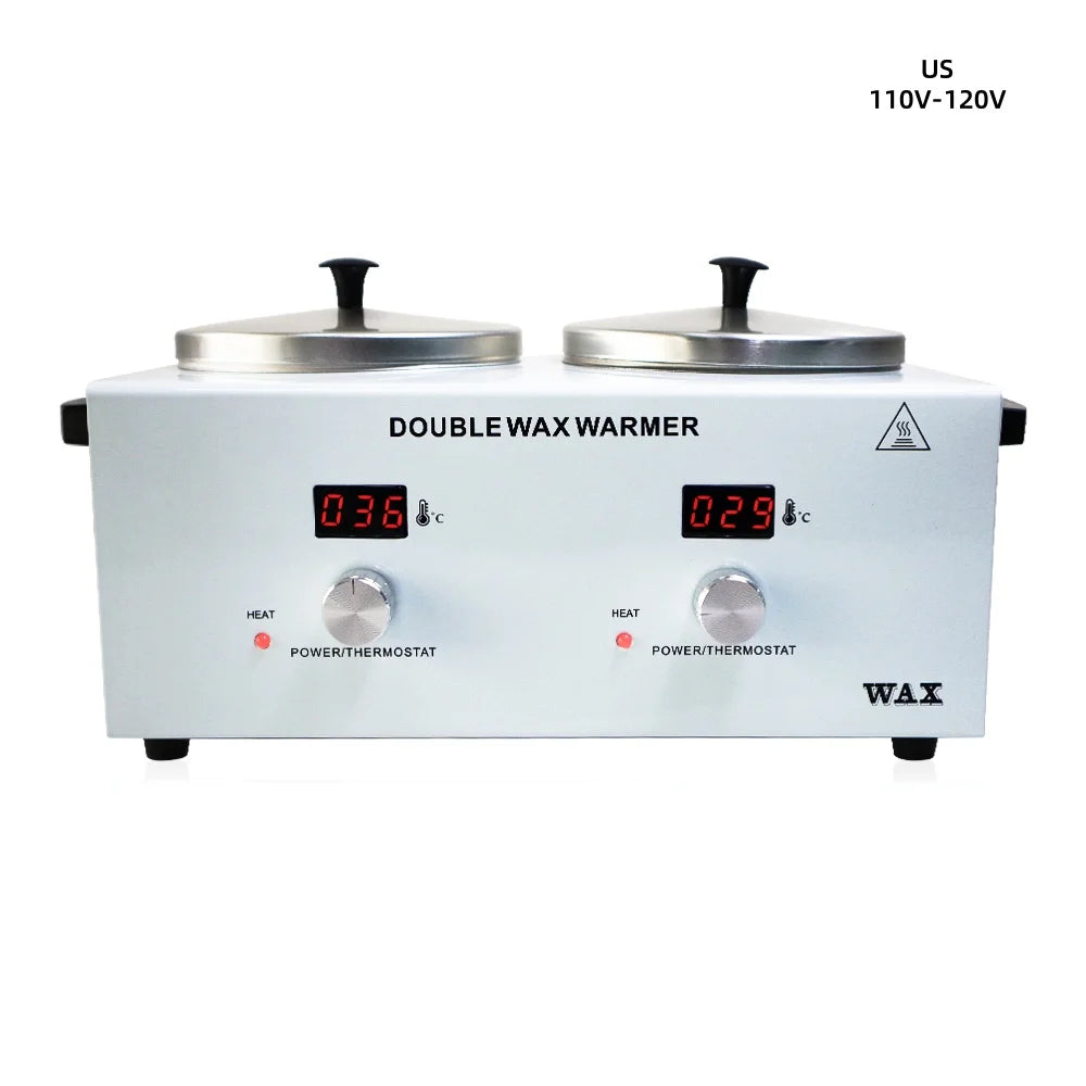 Double Wax Heated Pot Electric Wax Heater Warmer Home Appliance with LED Display Skin Hair Removal Adjustable Temperature