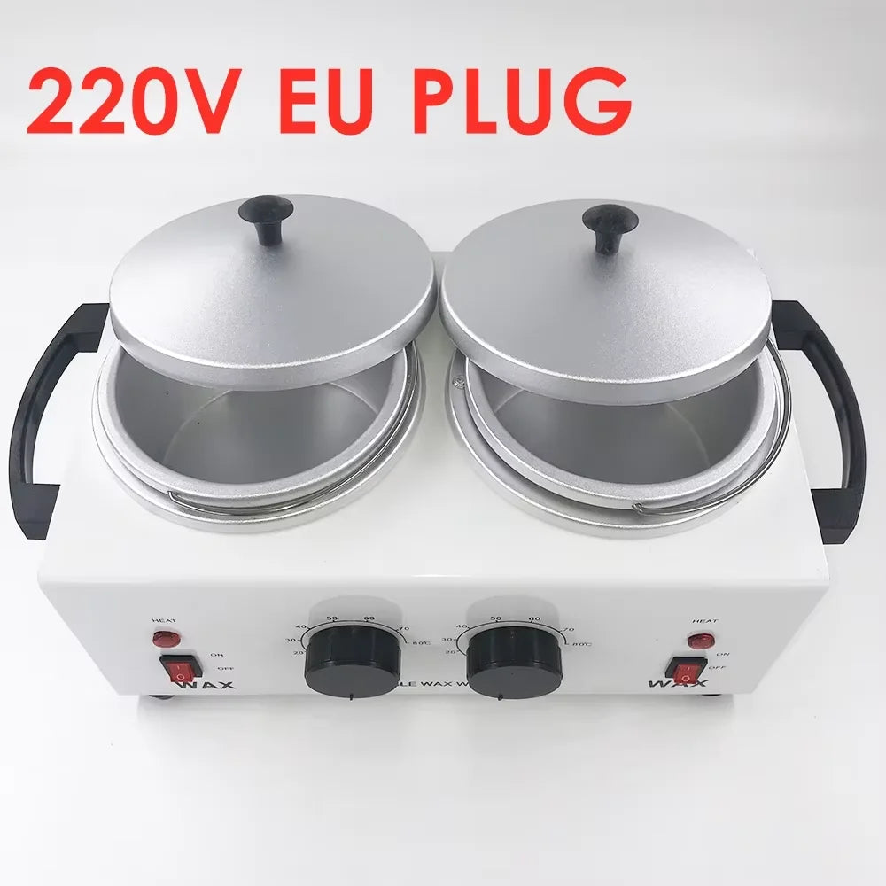220V/ 110V Double Pots Depilatory Wax Warmer Machine Paraffine Wax  Heater Hand Feet SPA Epilator Hair Removal Tool