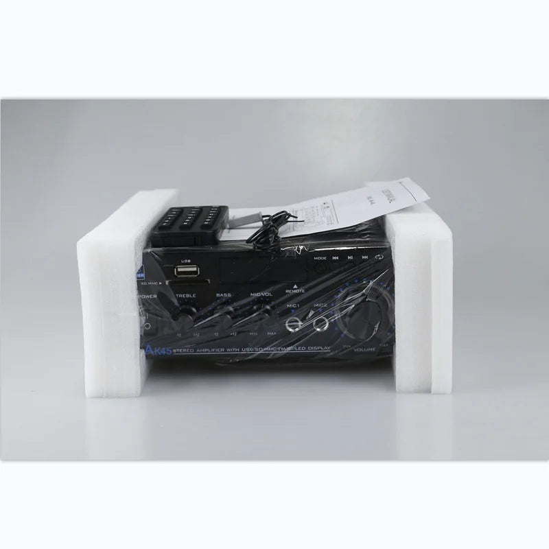 AK45 HiFi Digital Bluetooth Audio Amplifier MP3 Channel 2.0 Sound Power AMP stereo Home Automotive Car for Speakers MAX 350W*2