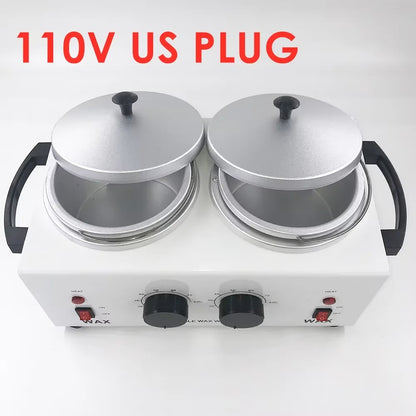 220V/ 110V Double Pots Depilatory Wax Warmer Machine Paraffine Wax  Heater Hand Feet SPA Epilator Hair Removal Tool