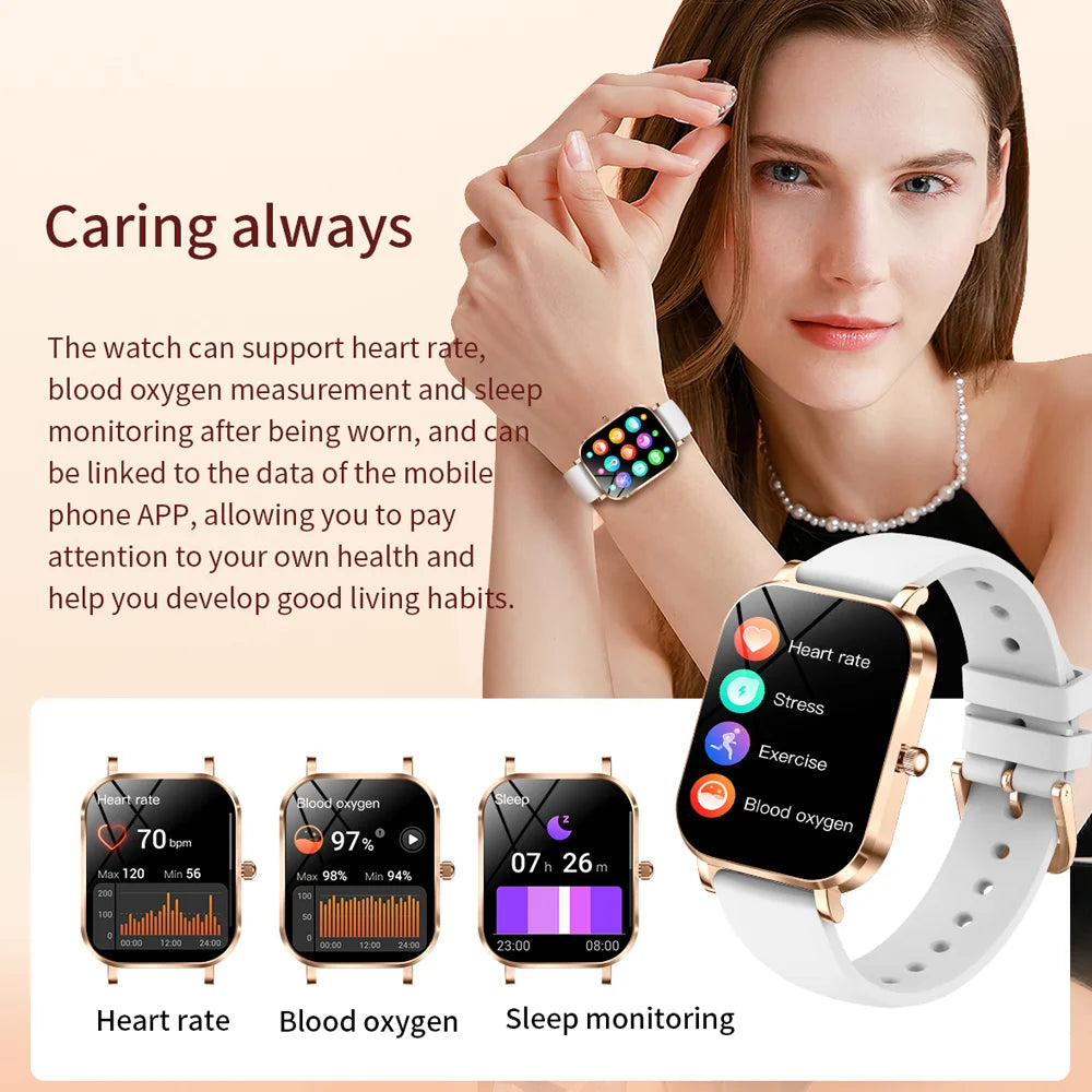 2025 New Smart Watch Women Gift 8.8mm Ultra-thin Body Heart Rate Waterproof Outdoor Sport BT Call Smartwatch For Android IOS