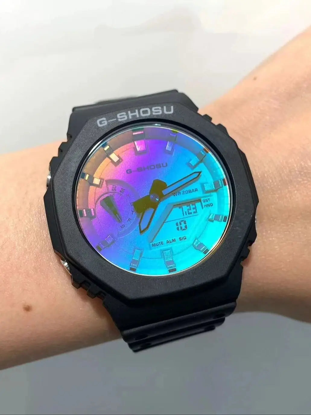 G1 Comic Sport Electronic Unisex Watch Full Function LED Dual Display World Time Large Dial