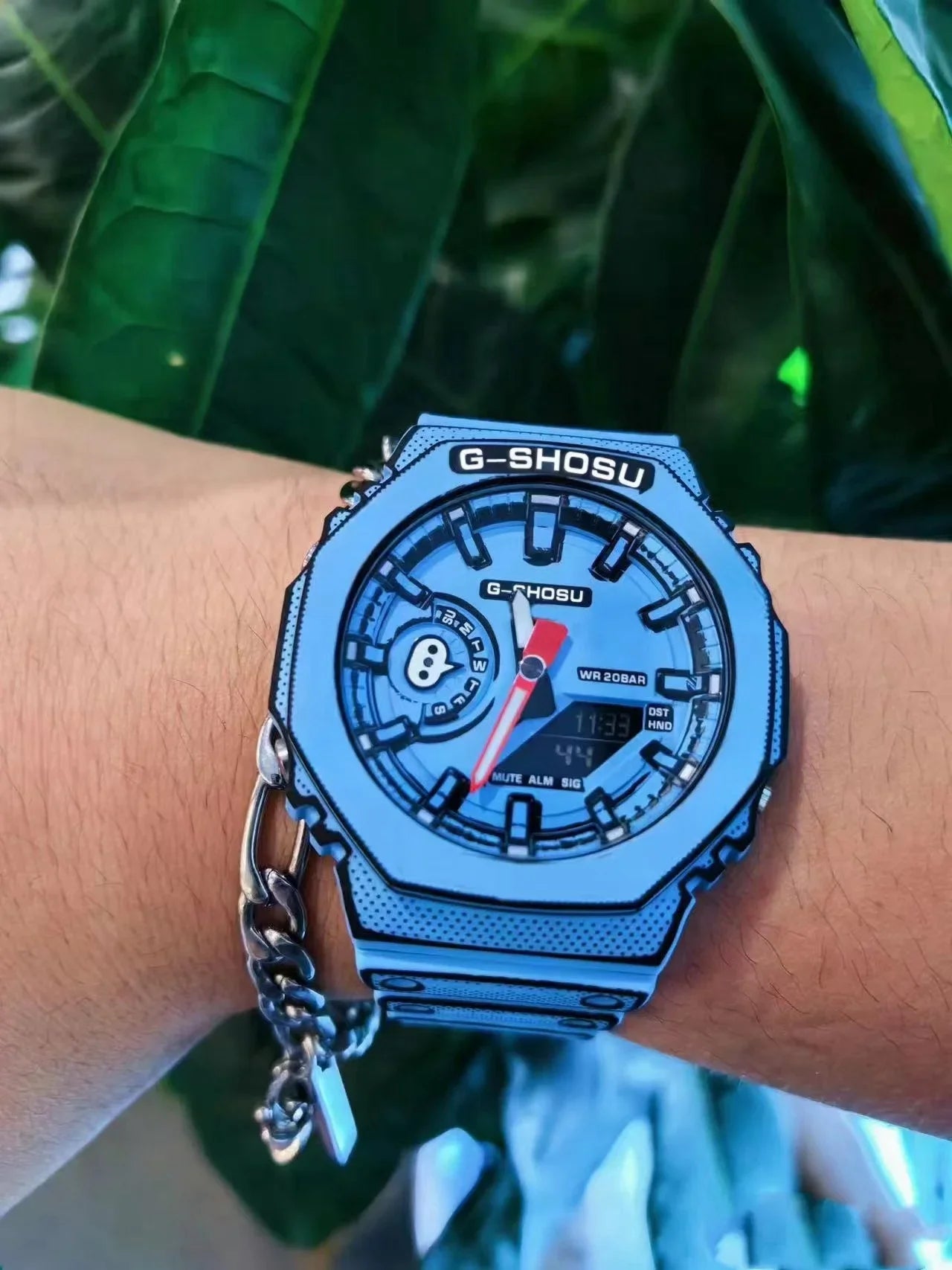 G1 Comic Sport Electronic Unisex Watch Full Function LED Dual Display World Time Large Dial