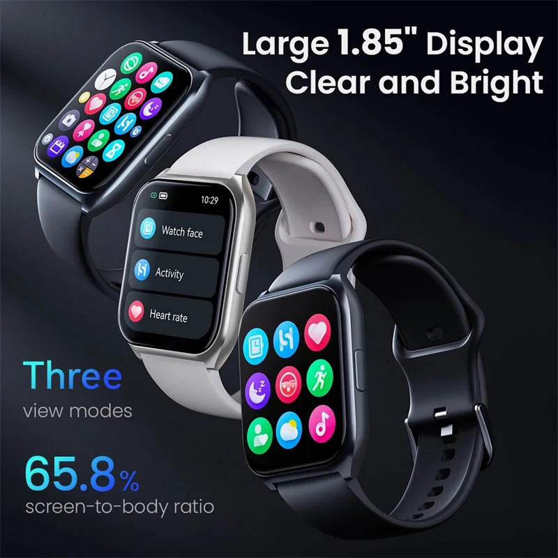 2025 Smart Watch 1.85'' HD Display SpO2 Heart Rate Monitor 100 Sports Modes Smartwatch Man Woman For Iphone Xiaomi Huawei