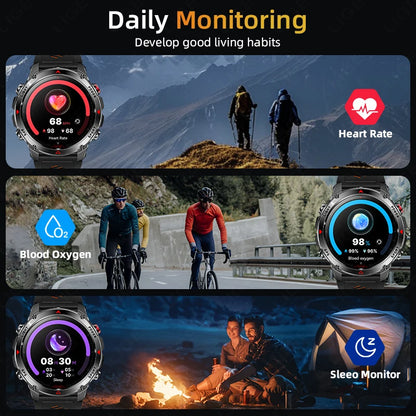 LIGE 2025 New Professional GPS Track Sports Smartwatch Outdoor RIDE Run Compass Altimeter 3ATM Fitness Bracelets 540mAh Watches