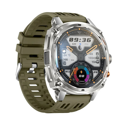 V95 Men Smart Watch 1.75inch 800mAh Tactical Flashlight Bluetooth Wireless Call Outdoor Sport Fitness Tracker KM200 Smartwatch
