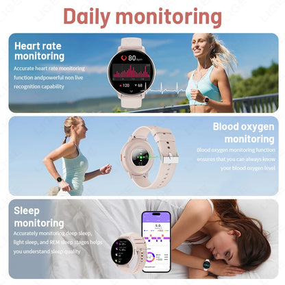 LIGE New Voice Calling Smart Watch 1.38" HD Full Touch Display Sports Fitness Smartwatch Heart Rate Blood Oxygen Health Monitor