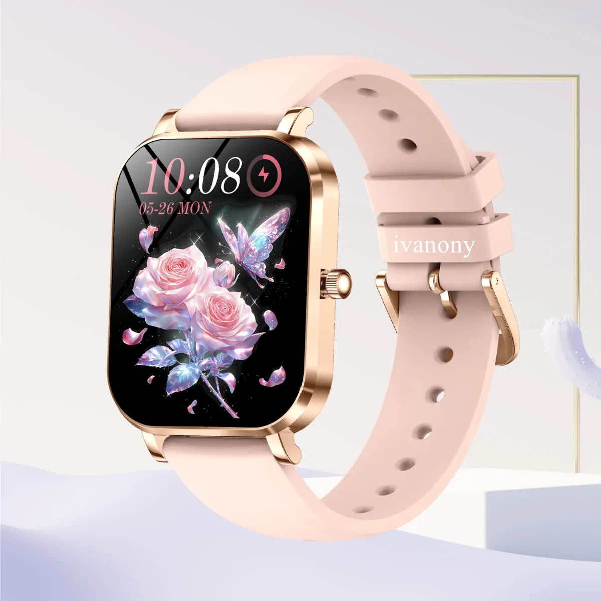 Women Smart Watch Rose Gold Receive Call Custom Dial Female Health Monitor Ultra Thin Ladies Wristwatch for lovers Birthday Gift