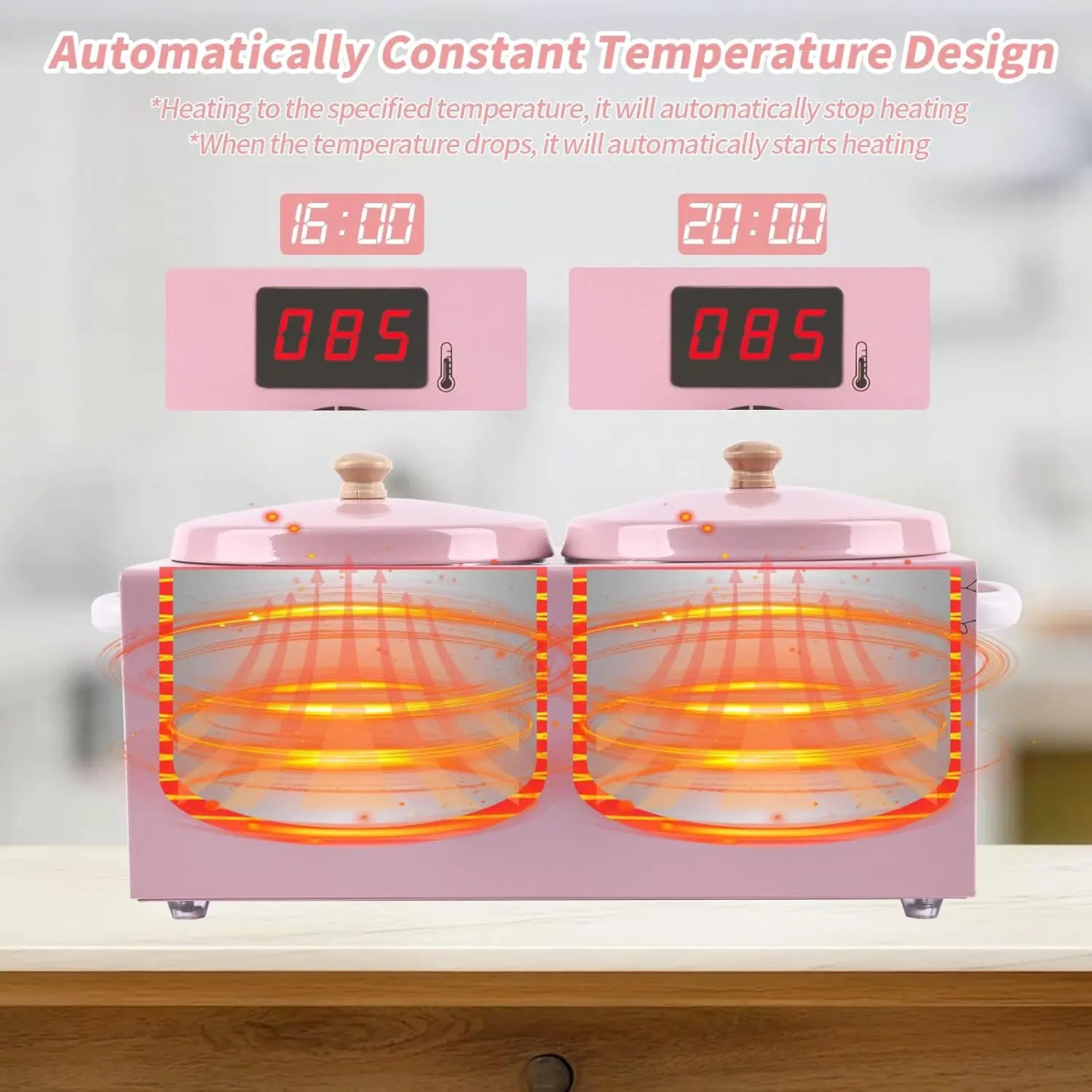Double Pot Wax Warmer Paraffin Heater Warmer with LED Display Skin Hair Removal Adjustable Temperature For Beauty Salon Home Use