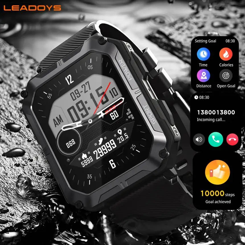 Leadoys C20Pro Outdoor Smart Watch for Men And Women with Blood Oxygen Monitoring Bluetooth Call Function Sports Fitness Tracker