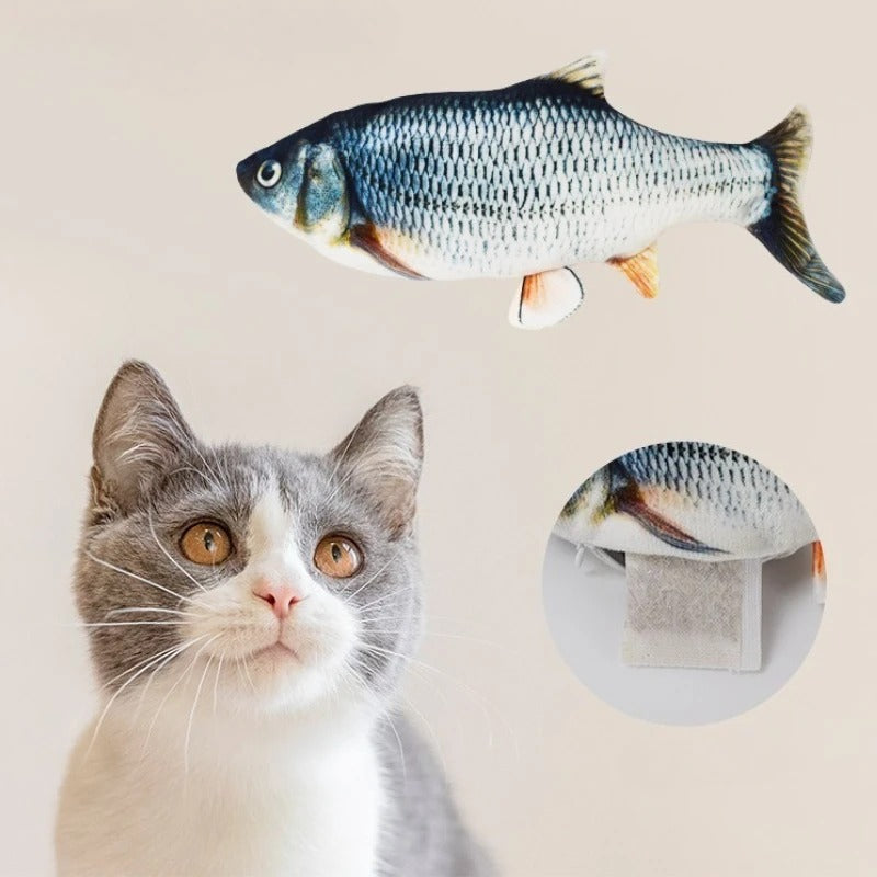 Realistic Fish Plush Toys for Cats