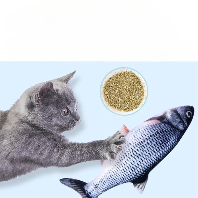 Realistic Fish Plush Toys for Cats